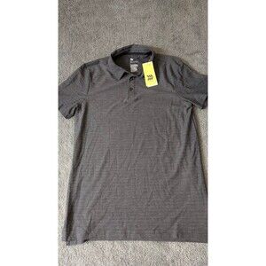 All In Motion Men's Polo Black Short Sleeve Striped Size Small